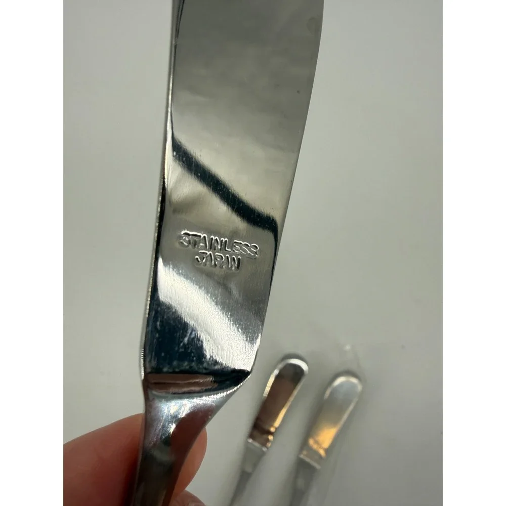 Vtg Playboy Stainless Steel Butter Knives Mid Century Modern Flat Handle‎ Japan